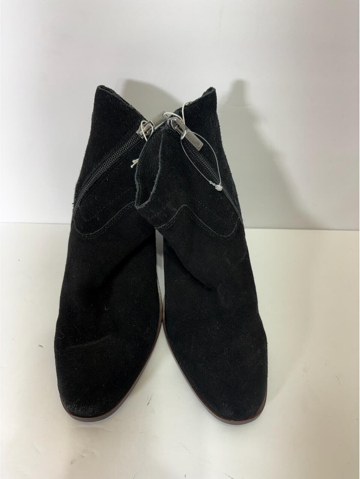 Lucky Brand LkWaltz Black Suede Wedge Ankle Booties Size 7m375 S111